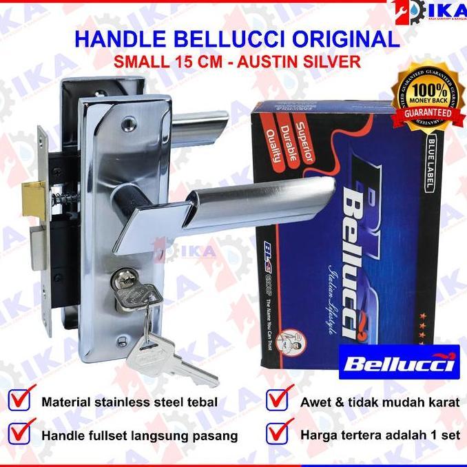 GRASSSTEKNO Kunci Pintu kecil Silinder Bellucci Austin Silver l Gagang Rumah l Handle Full Set I Kun