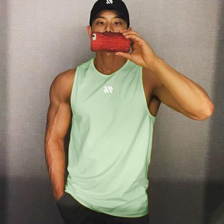 SL380 Singlet GYM - Kaos Gym Fitnes - Baju Training Fitness Pria