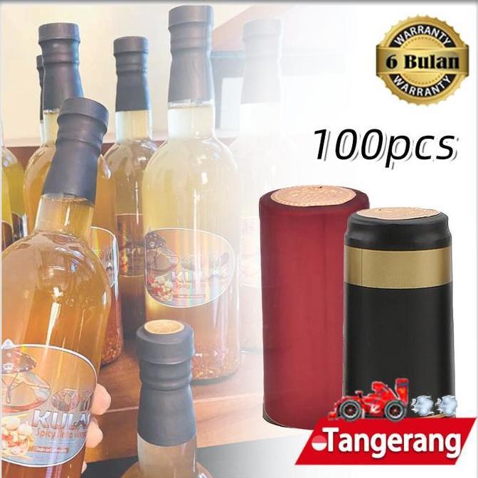 SEIRAKY 100pcs Segel Tutup Botol Tutup Segel Botol Wine Segel PVC Shrink Heat Botol Segel Shrink Pla