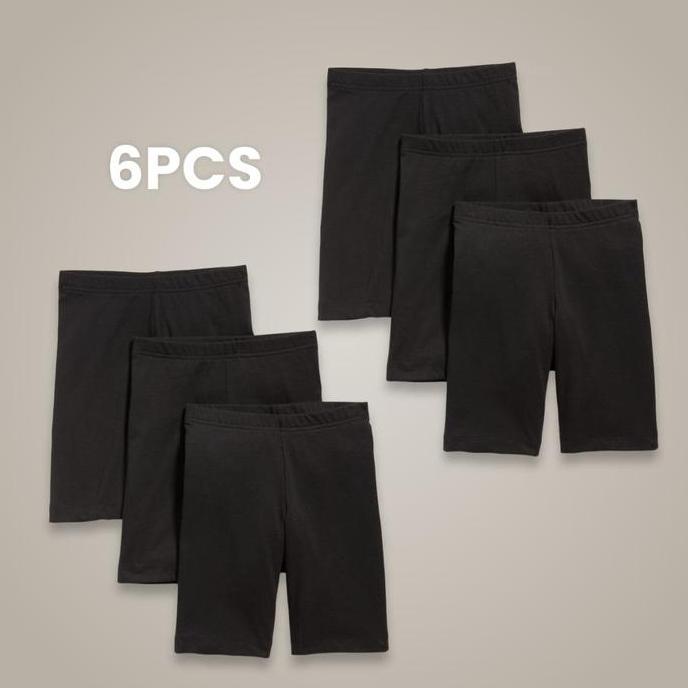 ISI 3PCS Sot Anak Perempuan Celana STRIT Pendek 1-8 Tahun HITAM Polos / Legging Short Anak Perempuan