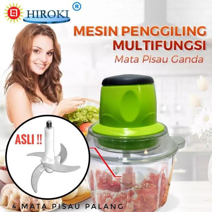 TERLARIS - HIROKI Blender Portable Daging Bumbu Meat Grinder 2 liter Jumbo