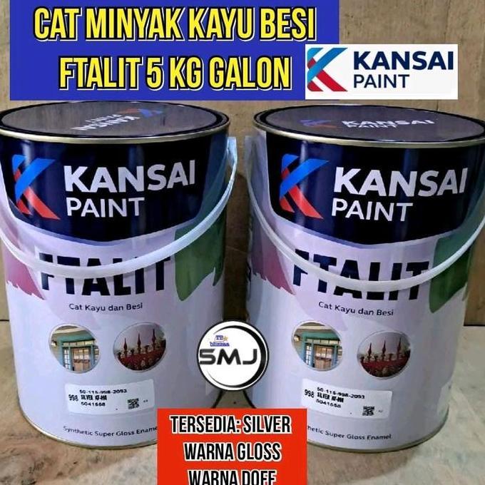 TERBARU - FTALIT 5kg Warna Gloss Warna Doff Ftalit Silver Cat Minyak Kayu Besi 5kg Ftalit Kansai Pai