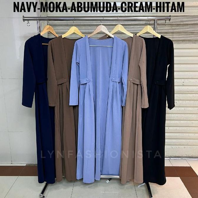 Long Cardigan Panjang Outer Wanita Muslimah Jeruk Tebal Adem/Vika