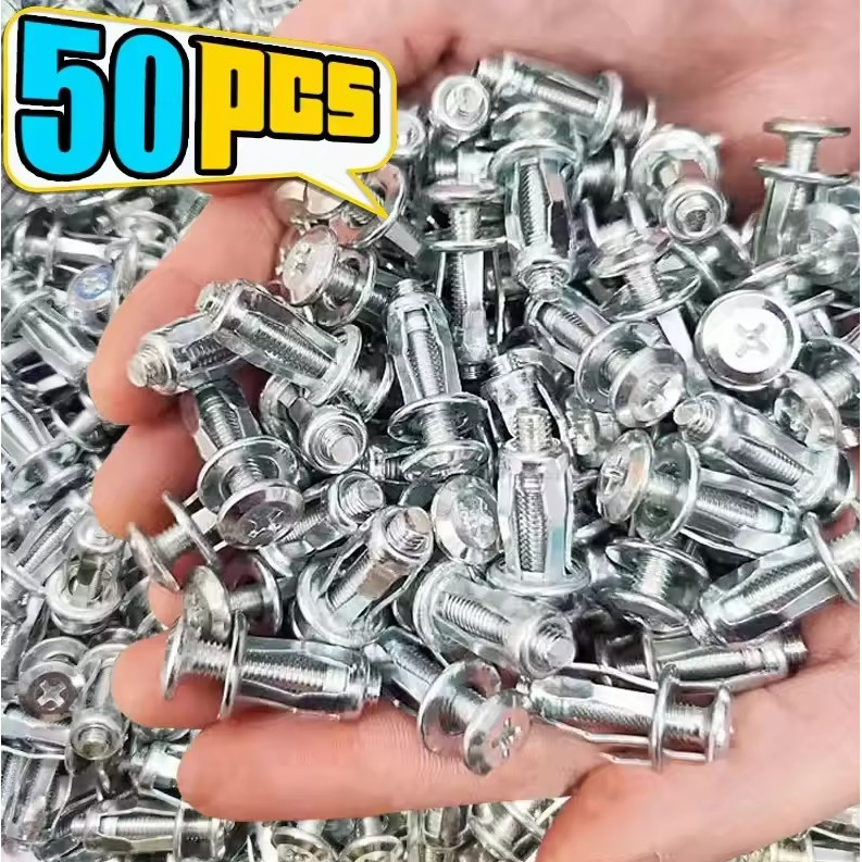 Baut 50 Pcs Jack Nut - Rivet Plat Metal Mur Baut Drat Sekrup Fisher M4 M5 M6 Skrup