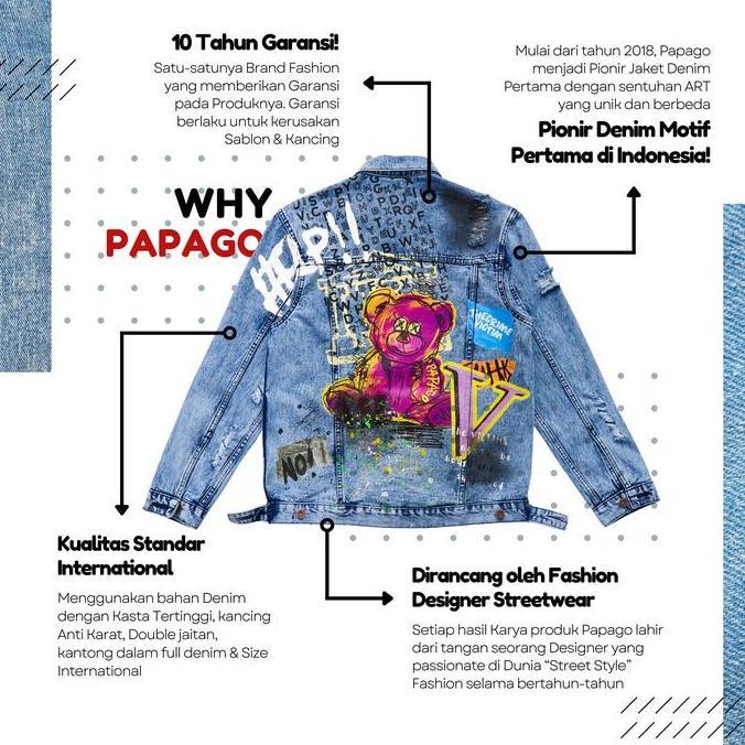 PAPAGO - JAKET JEANS - JAKET DENIM PRIA - ONI EVIL (TERBAIK) (TERBARU) (TERMURAH)
