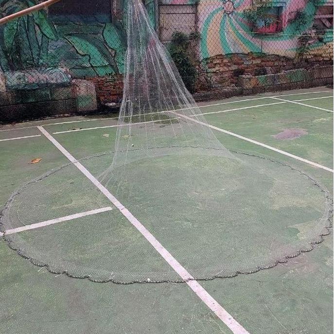 Jala ikan, jala lempar 2,5 meter bahan senar siap pakai, jala udang,  jala sungai, jala laut DIN