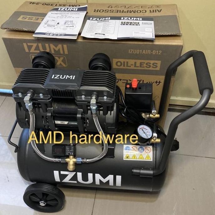 Murah Paket Hemat Ngecat Kompresor Oilless Hs1390 Om-Ss1390 1,75Hp 24L Izumi