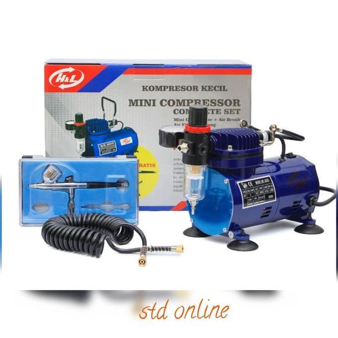 Sale Kompresor Mini Compressor Komplit Set With Air Brush / Paint Brush H&L