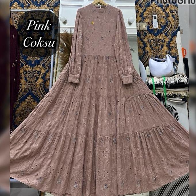 Queenasyari - Nazwa Katun Bordir Bordir ( Hanya Gamis ) Mewah Jumbo Kondangan Lebaran Tangan Kancing