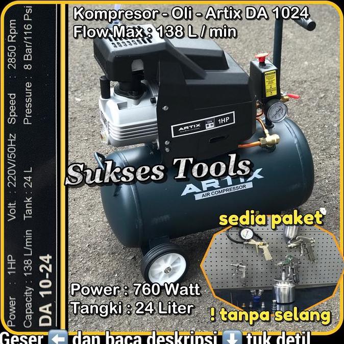 Promo Kompresor Angin Listrik Artix Da 1024 Da1024 Kompressor 1 Hp 24 Liter