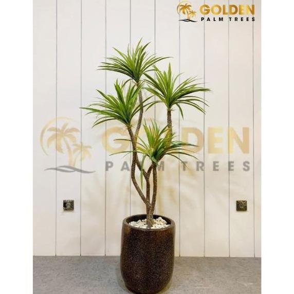 Terlaris Pohon Artificial Pandan Bali Cabang 4 Batang Meliuk + Pot Tanaman