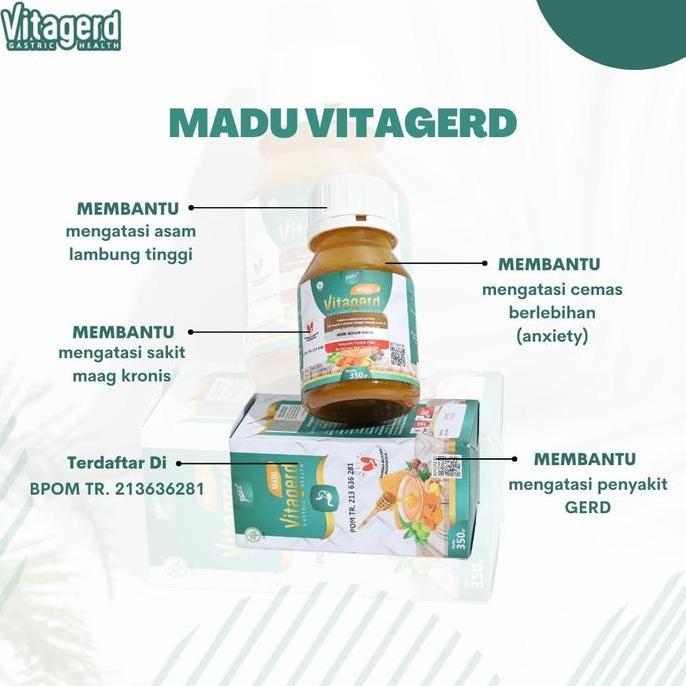 Madu VITAGERD Herbal GERD dan Asam Lambung Original Asli Ori dengan Gejala Susah Tidur Sakit Kepala 