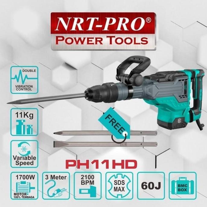 Spesial Nrt-Pro Ph 11 Hd Mesin Bor Bobok Beton Tembok Jack Hammer Ph11Hd Ph11