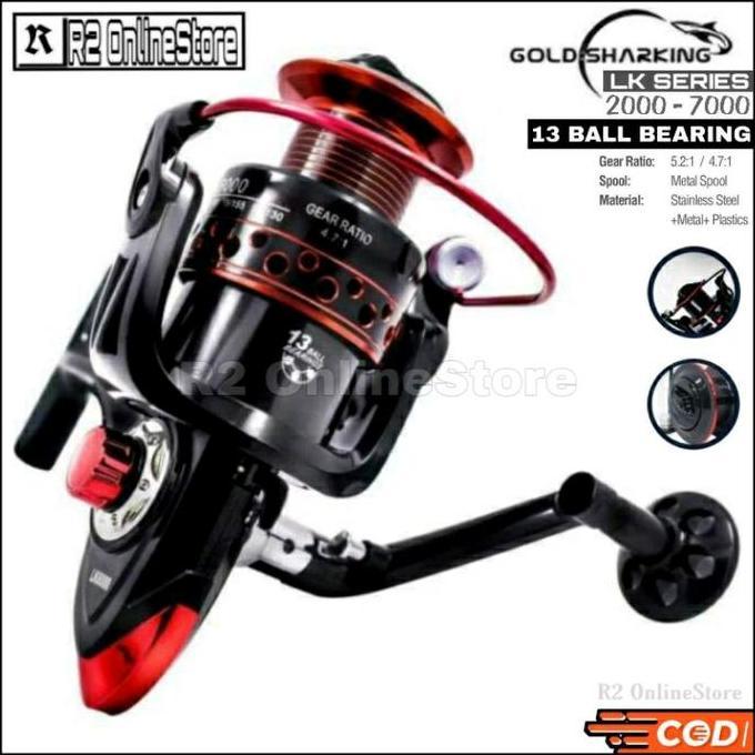 GOLD SHARKING LK7000 LK2000 Series Reel Pancing Spinning Fishing 5.2:1 / 4.7:1 Ball Bearing 13 - Rel