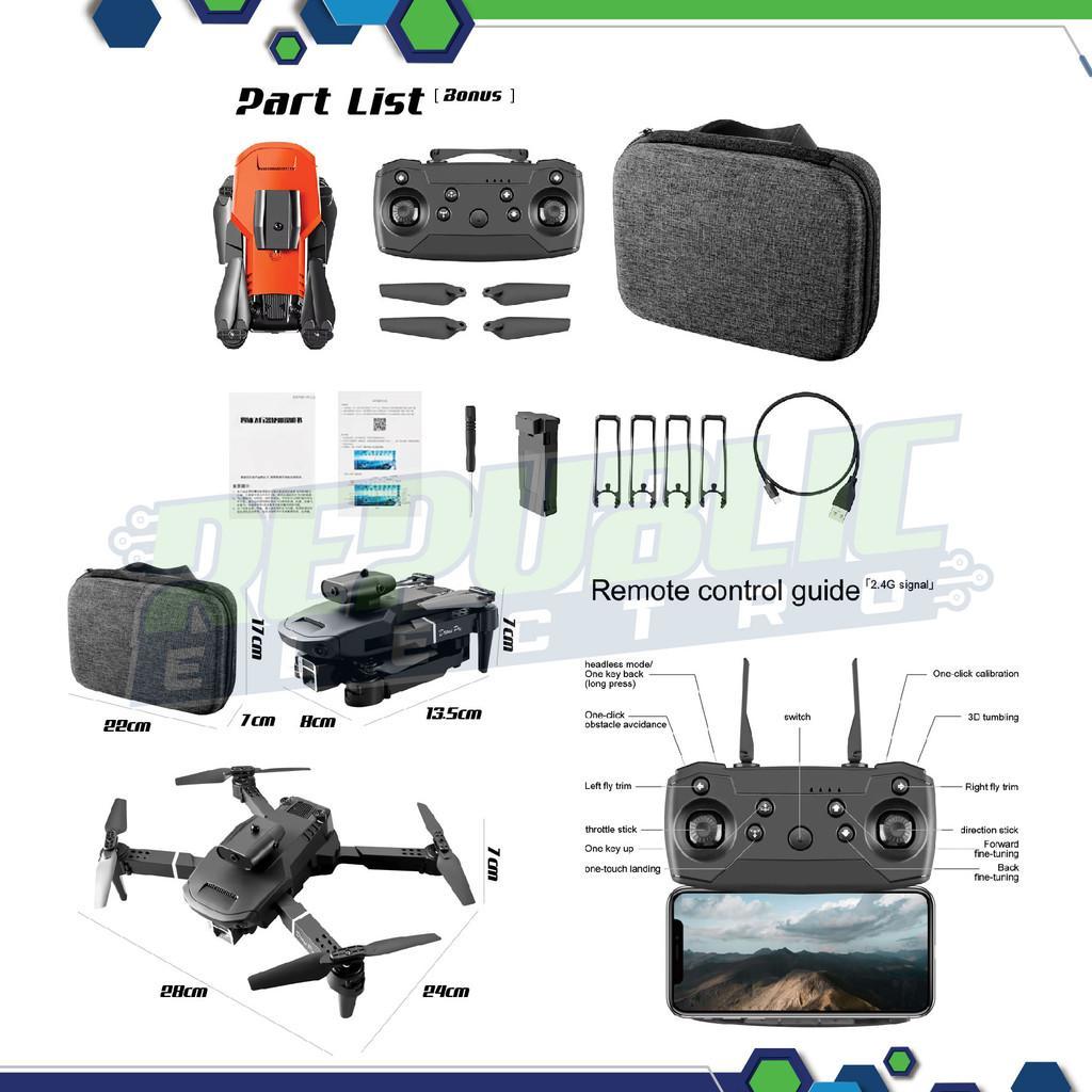 Drone E100 Dual Kamera 4K Drone E100 Obstacle Avoidance Camera - Republikelektro