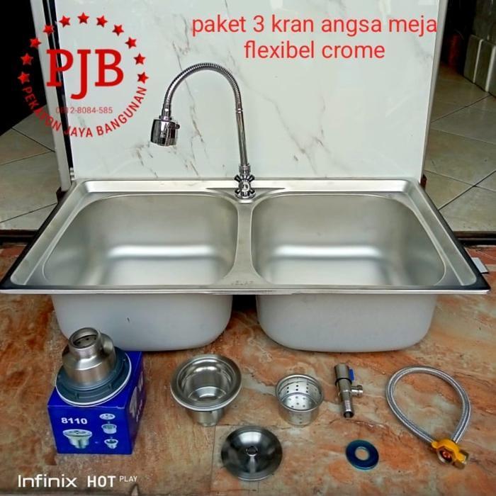 kitchen sink 2 lubang stainles / bak cuci piring 2 lubang velar D7843