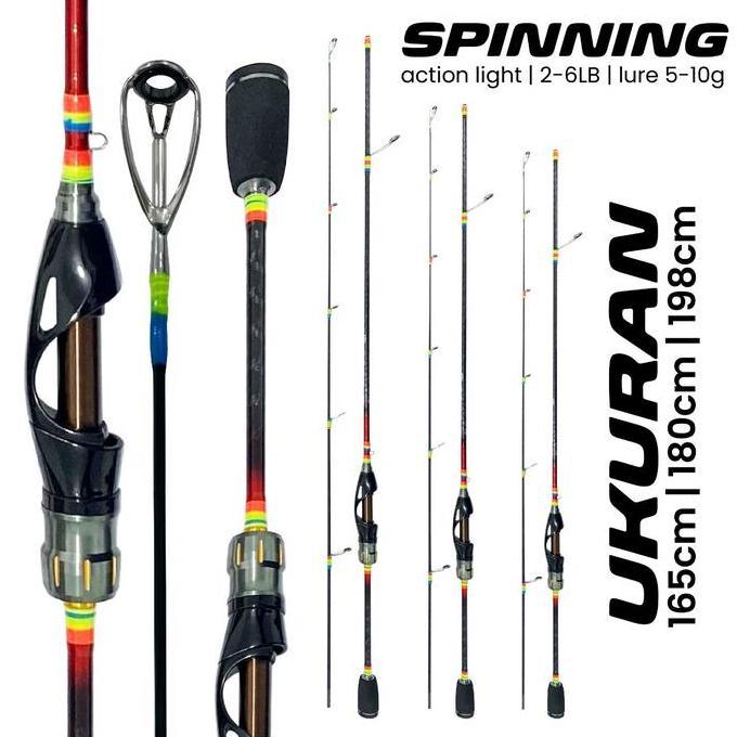 kick_doller - pusat alat pancing - joran spinning lure action light tongkat pancing red rainbow gen 