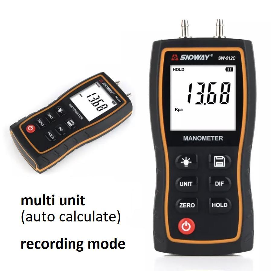 Sndway SW512C SW 512C Digital Manometer Pressure Gauge Alat Ukur Tekanan