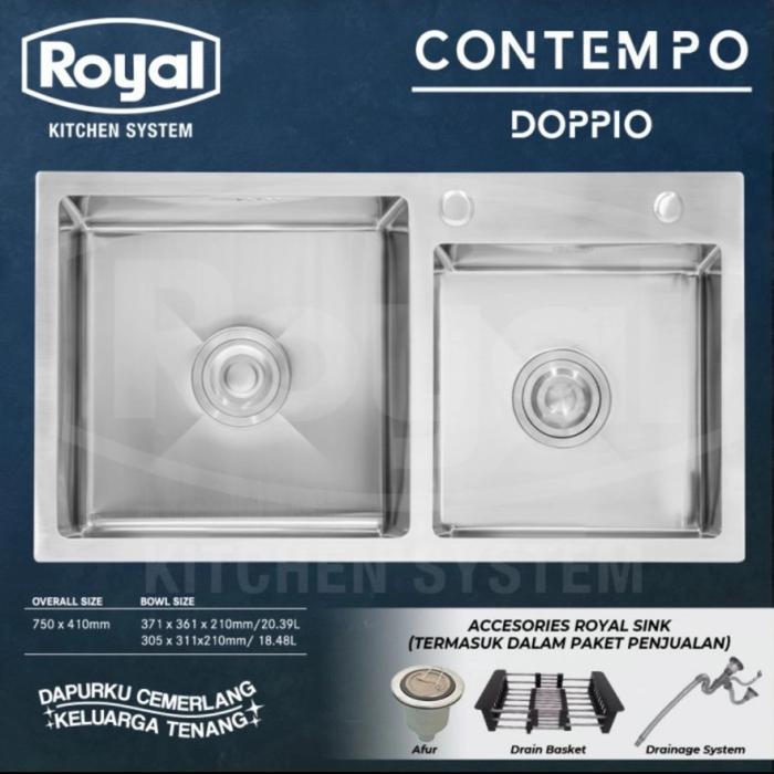Kitchen Sink Royal Conternpo Doppio / Bak Cuci Piring / Wastafel Cuci