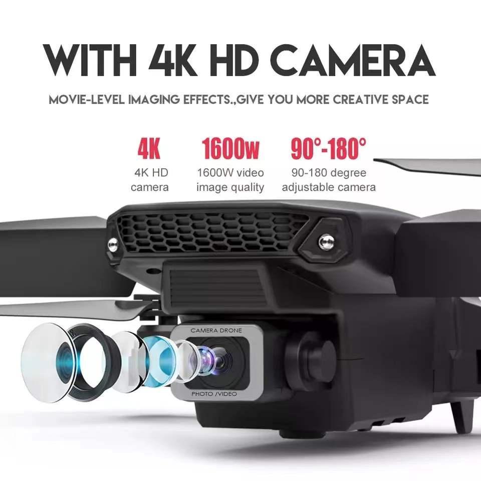 CodOriginal E88 Pro Drone Camera 4K Dual Kamera Drone Hd Lipat Quadcopter Drone Wifi Fpv App Kontrol