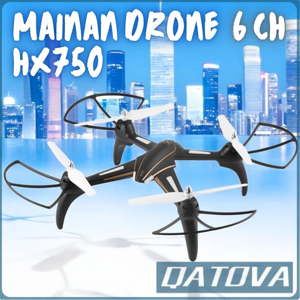Qatova Hx750 Drone 6Ch Remote Control Drone Terbang Flip Kamera Baterai Cas