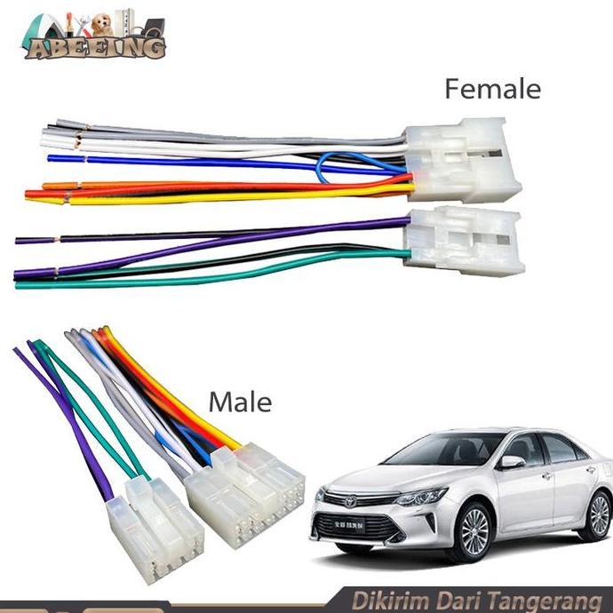 PUMERIA Kabel Soket Male Female Socket Audio Head Unit Mobil Toyota Avanza