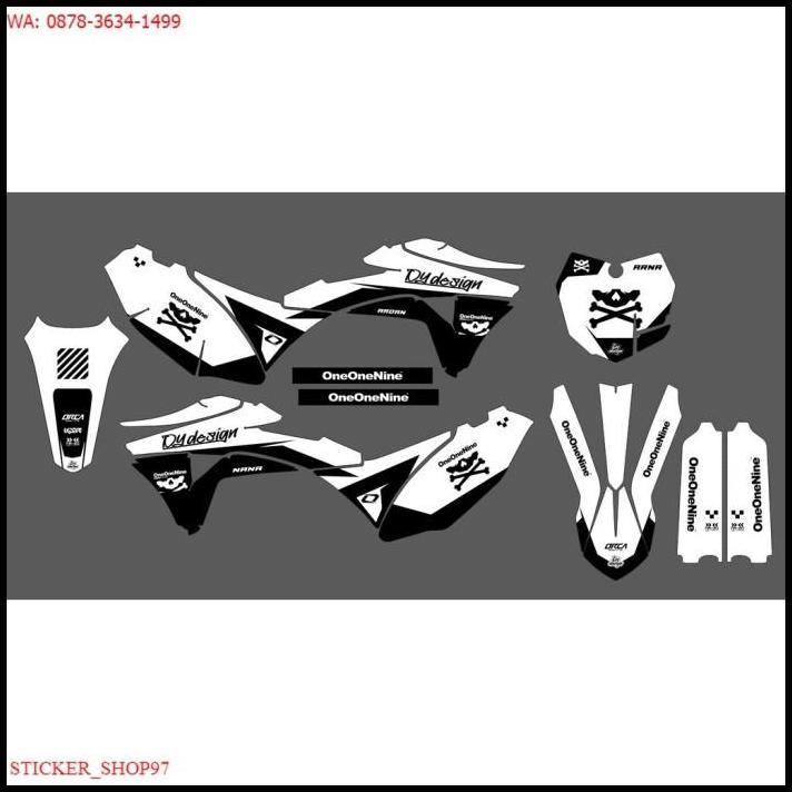 GRATIS ONGKIR (PREMIUM) DECAL CRF150L PUTIH CUSTOM NAMA DAN NOMER KODE R04 