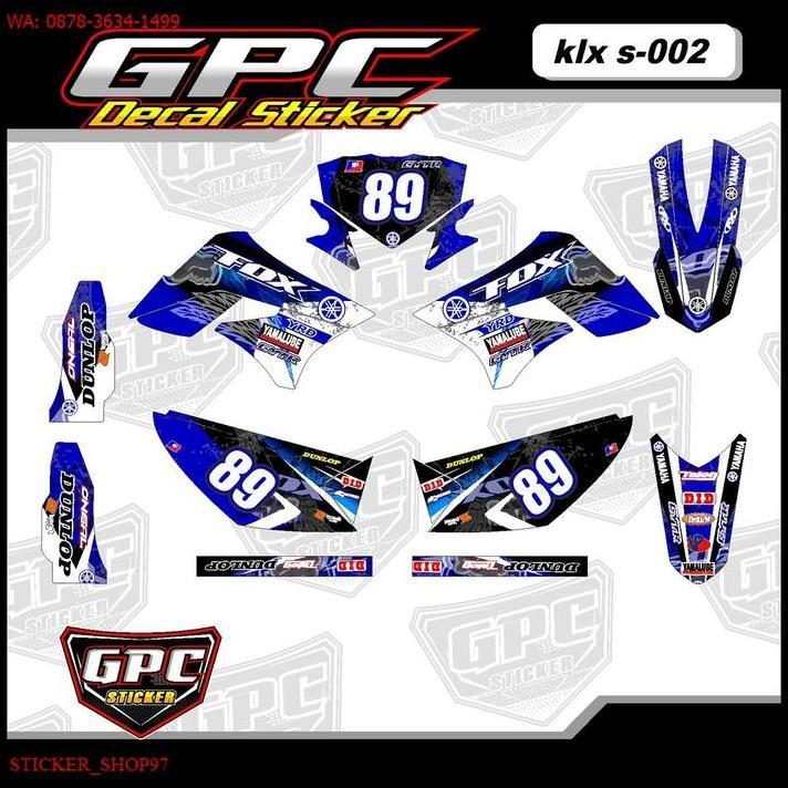 GRATIS ONGKIR PREMIUM DEKAL STICKER  DECAL STIKER CUSTOM KLX 150 S OLD LAMA BIRU 002 