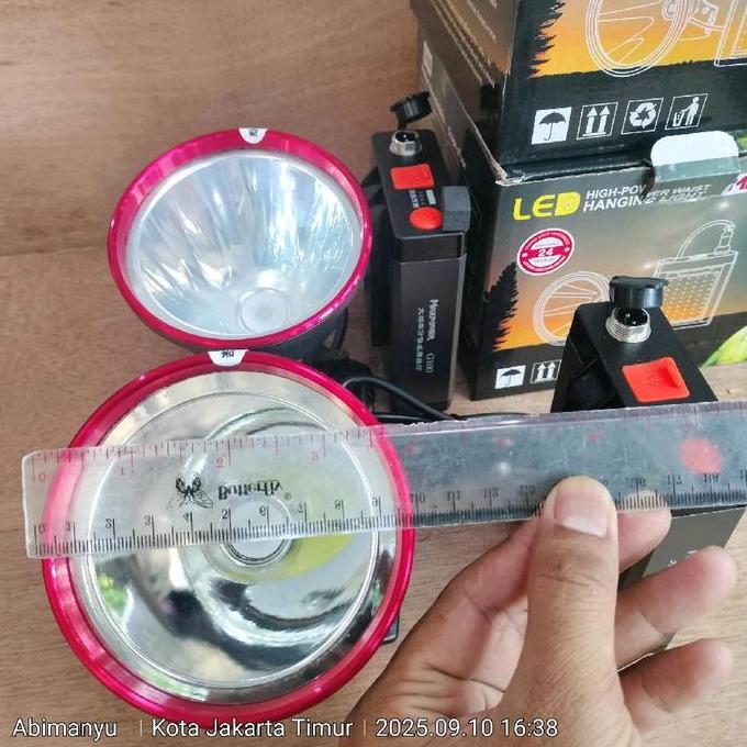 Promo Senter Kepala Jumbo Aki 400 Watt + 20 Led Cob Xj-G100 Dan Xj-400 Kapasitas Baterai 12.000Mah E