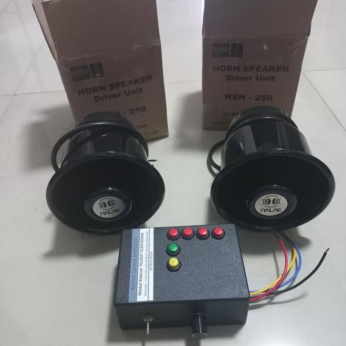 Klakson Truk / Klakson Bus / Klakson Telolet KLAKSON 4 TOMBOL TELOLET BASURI DOBEL TOA Hitam 12 v