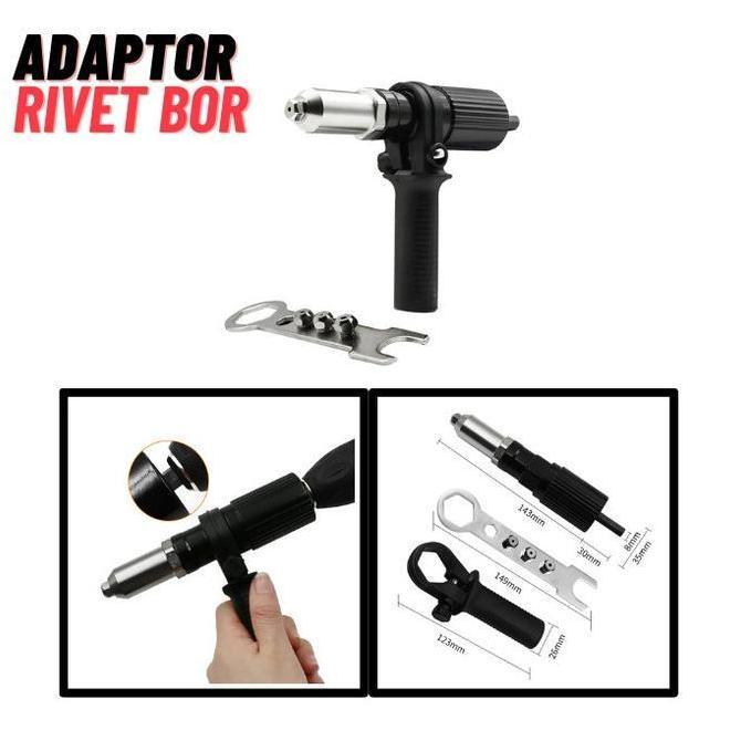 Konektor Bor Adaptor Rifet Otomatis Bahan Besi + Mata Gerinda Pemotong Baja Ringan Hollow