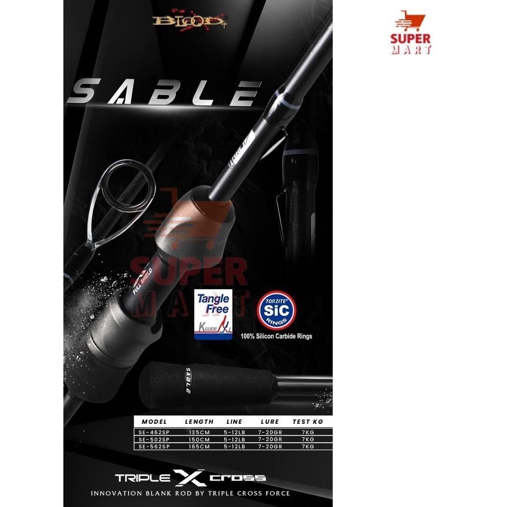Supermart Sby Joran Pancing Blood-X Sable 135150165 Carbon Mancing Galatama Kolam Packing Pipa PVC