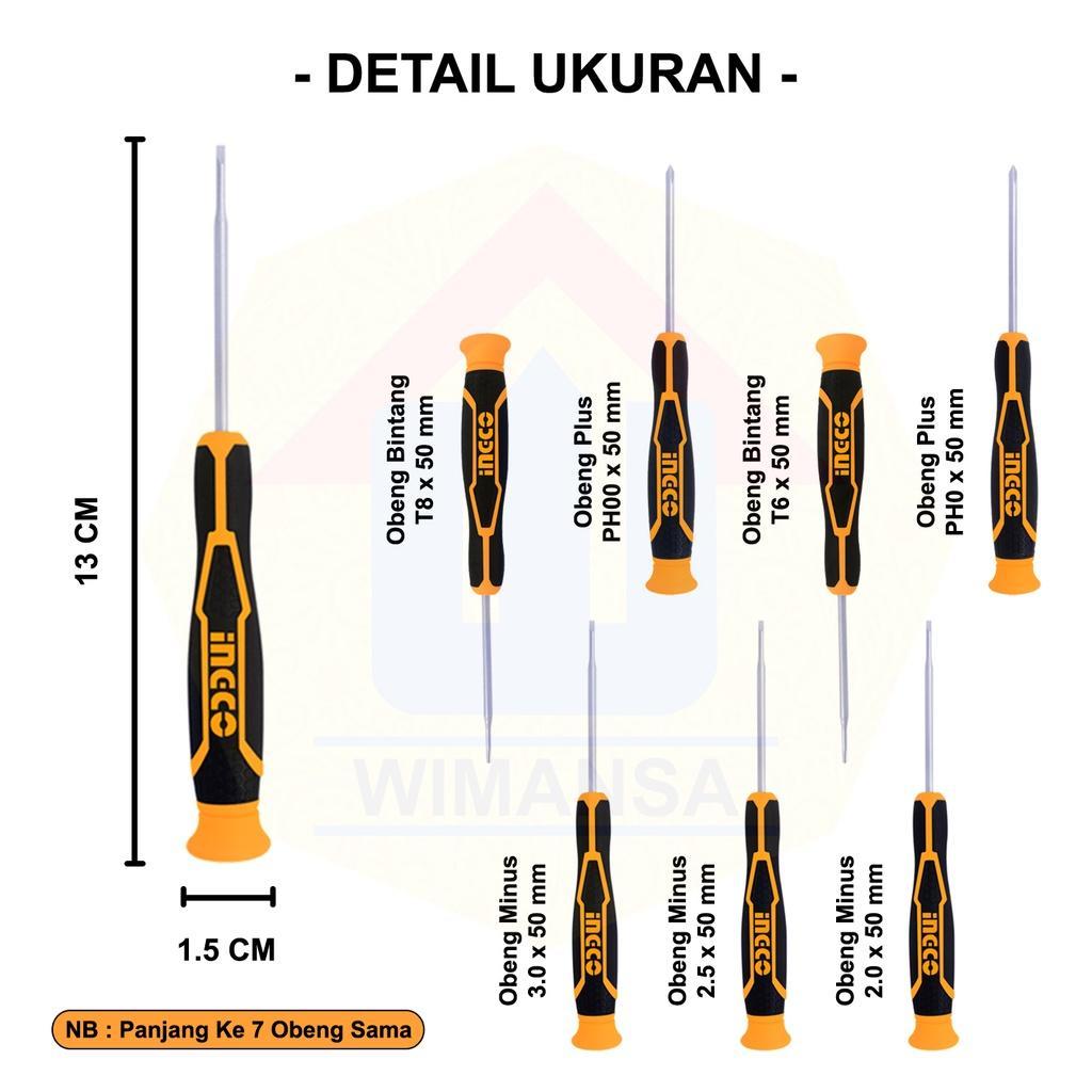 Hksd0718 Ingco Obeng Set 7 Pcs - Precision Screwdriver Set