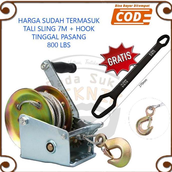 Katrol Gulungan Kerekan Manual Include Tali Sling 650Cm Kanopi Sleding