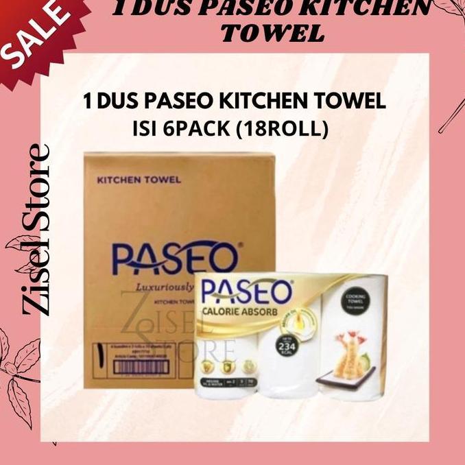 WANIMAYUR - 1 KARTON PASEO KITCHEN TOWEL 1 DUS TISSUE PASEO KITCHEN 6PACK 18 ROLL