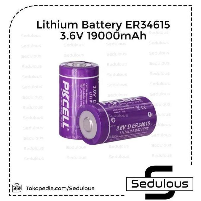 Battery Baterai Lithium PLC ER34615 3.6V D 19000mAh 19Ah Ungu