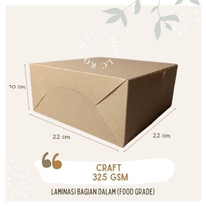 Box Kraft Dus Coklat Dos Kotak Kue Roti Kue Roti Tart Cake 22x10cm