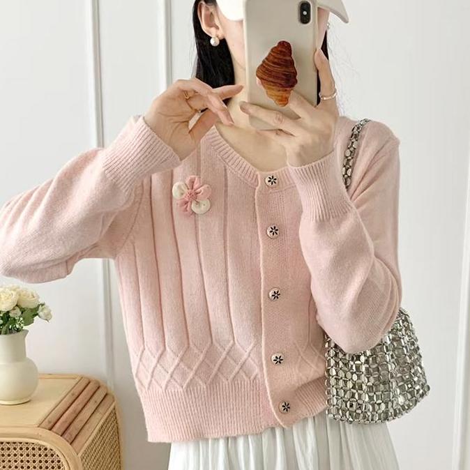 Vaarahsintika8 - Top Knitwear Kardigan Rajut Atasan Wanita Kardigan Korean Style dengan Desain Elega
