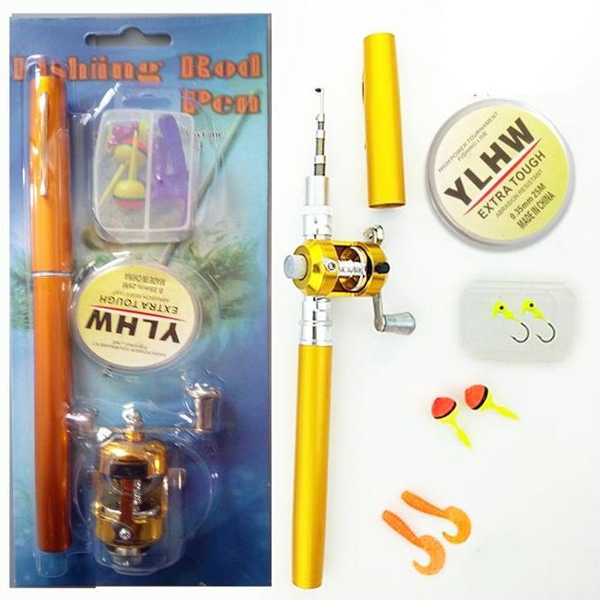 Bargoyer - Mini Pen Fishing Rod Pen Joran Pancing Outdoor Joran Fishing Peralatan