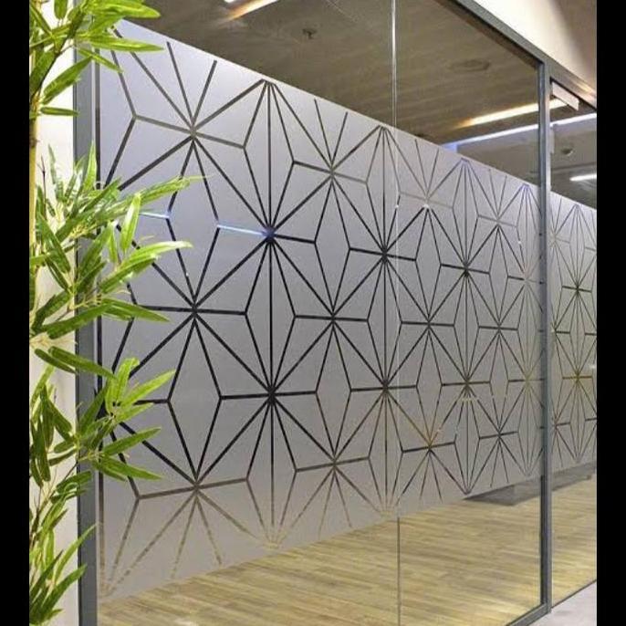 kaca film sandblast / kaca sandblast /sandblast logo custom