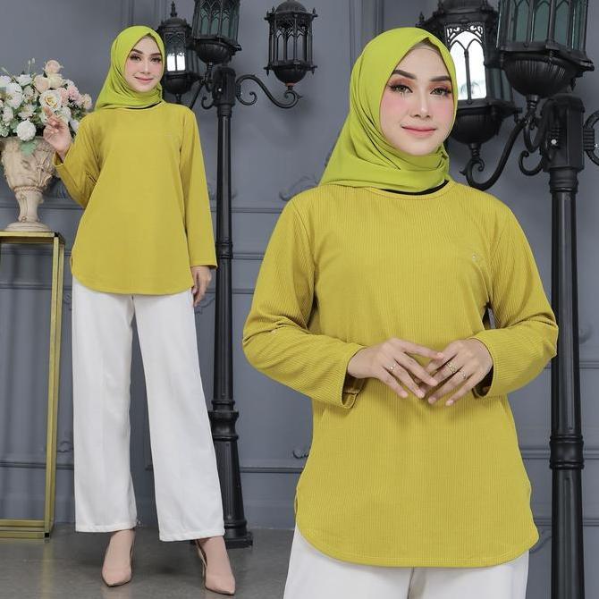 (LS) [NAYLA BLOUSE] KAOS ATASAN FENOMENAL WANITA LENGAN PANJANG muslim baju