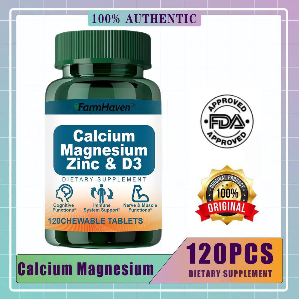 Tablet Kunyah Kalsium Magnesium Zinc & D3 Dukung Tulang, Sendi & Daya Tahan Tubuh Vitamin Tulang & I