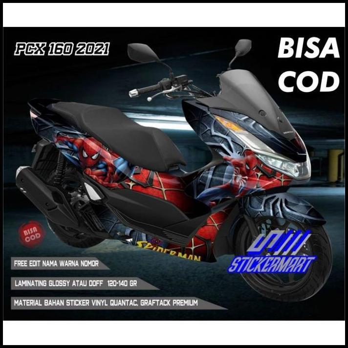 TERLARIS (PREMIUM) STICKER DECAL FULL BODY PCX 160 MOTIF SPIDERMAN 