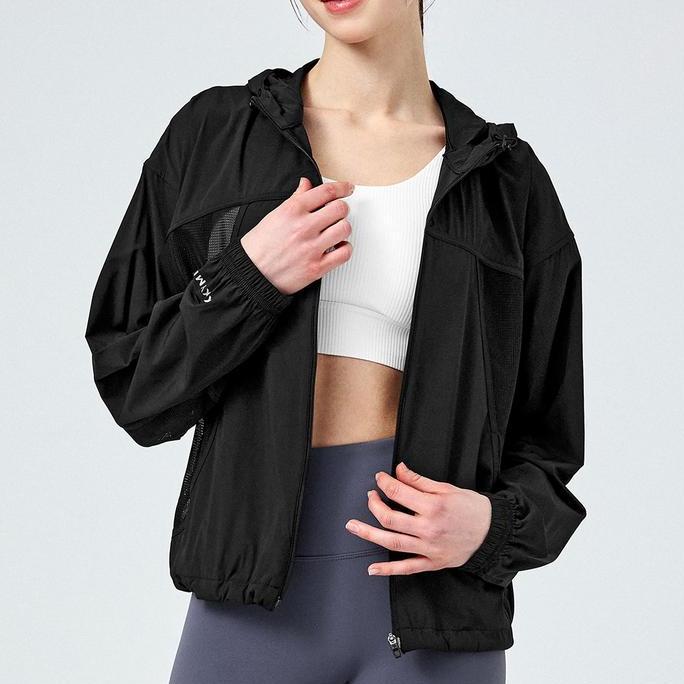 XEXYMIX Airy Mesh Hood Crop Windbreaker Jaket Olahraga Wanita - XFK2JL1002 (TERBAIK) (TERBARU) (TERM