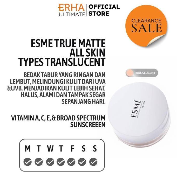 New ESME DF True Matte All Skin Types Translucent 15 g - ESME by ERHA