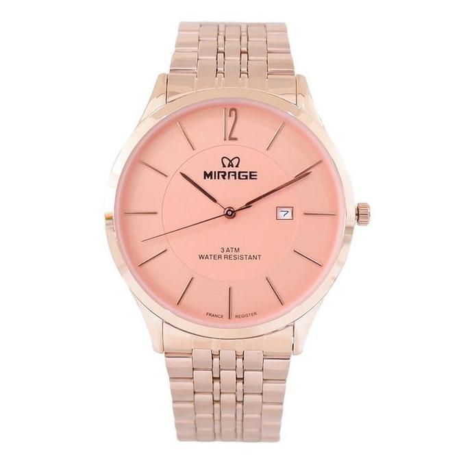 Mirage Watch - Jam Tangan Analog Pria Full Rosegold Stainless 8647 M Anti Karat Kaca Watches