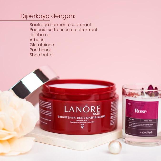Paket Lanore Skin Body Lotion + Lanore Skin Body Mask & Scrub + Special Gift (TERBAIK) (TERBARU) (TE