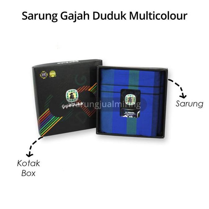 Sarung GAJAH DUDUK Multicolour Multi Color Kain Tenun Motif Warna Dewasa Pria Laki Cap Solat Sholat 