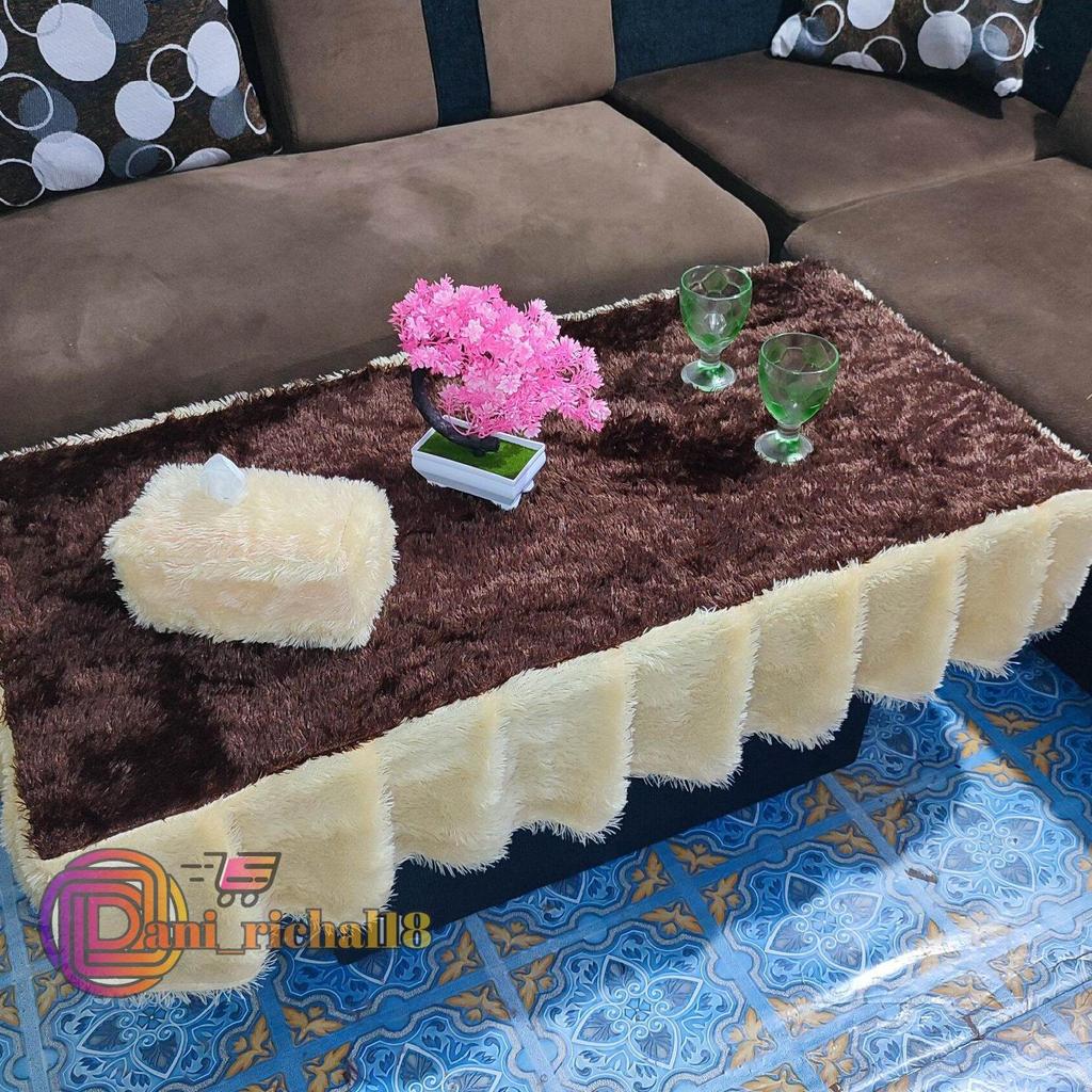 Taplak Meja Ruang Tamu / Taplak Meja Rumbai Ruang Tamu / Taplak Meja Kaca Ruang Tamu