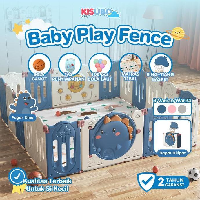KISUBO Dino Baby Play Fence Pagar Bayi Baby Fence Pagar Anak